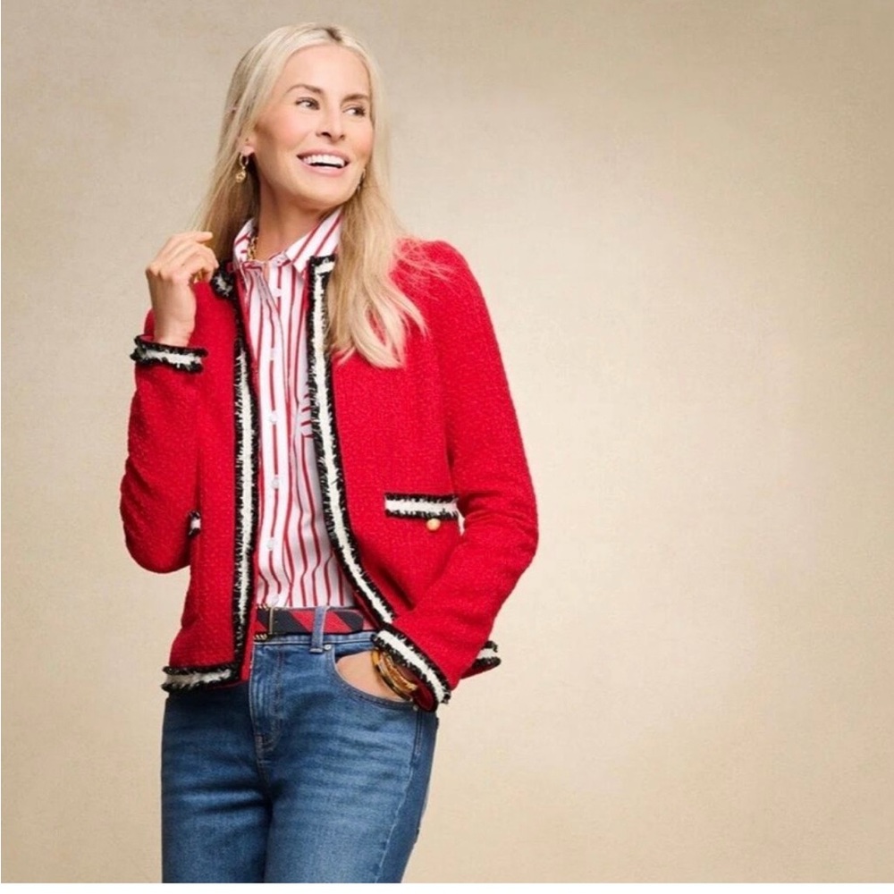 Talbots Chic Fringe Red Women's Jacket